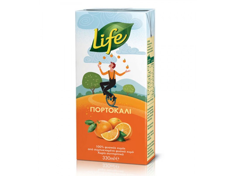 Life φρέσκος χυμός πορτοκάλι 330ml